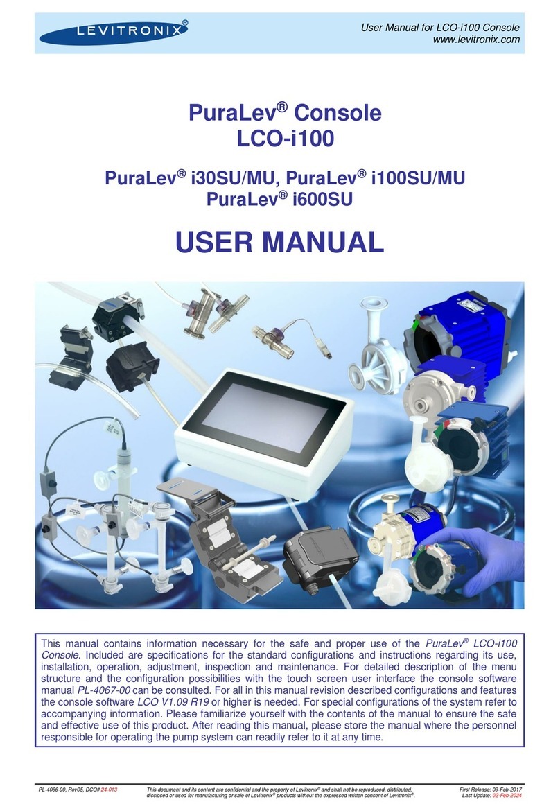 Levitronix PuraLev LCO-i100 User manual