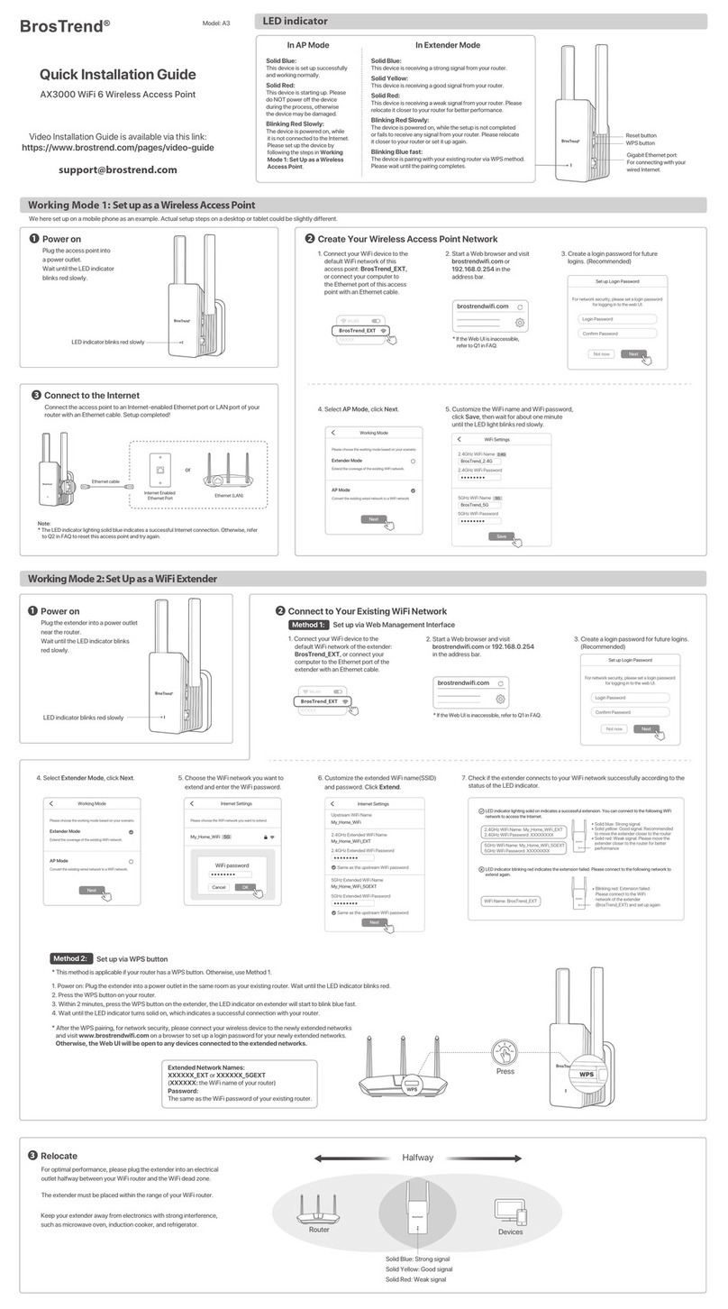 BROSTREND A3 Quick installation guide