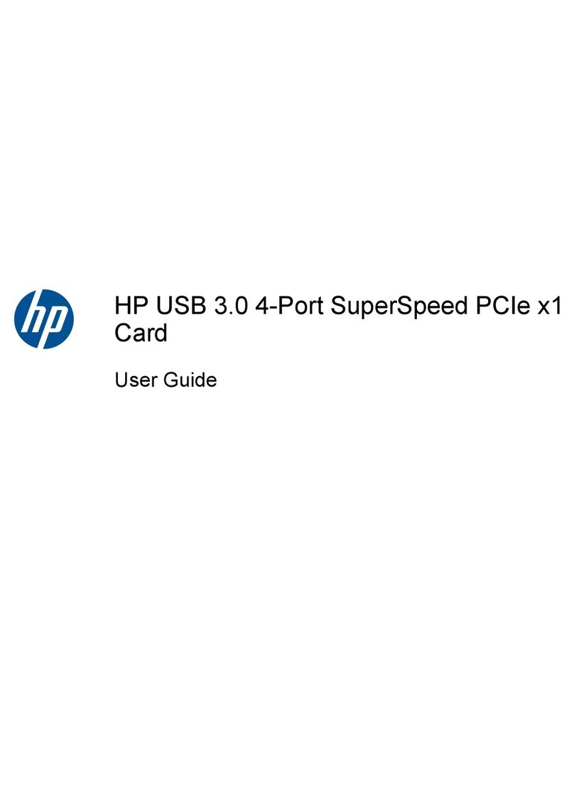 HP USB 3.0 4-Port SuperSpeed PCIe x1 Card User manual