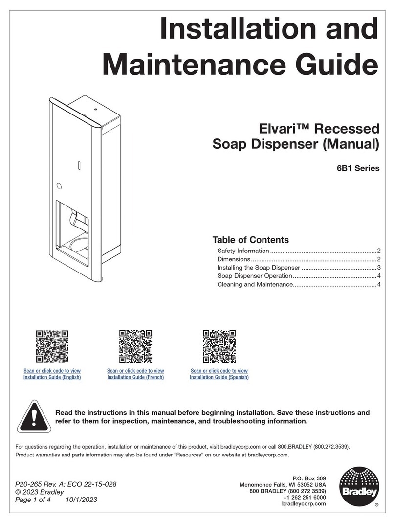 Bradley Elvari 6B1 Series Installation and maintenance guide