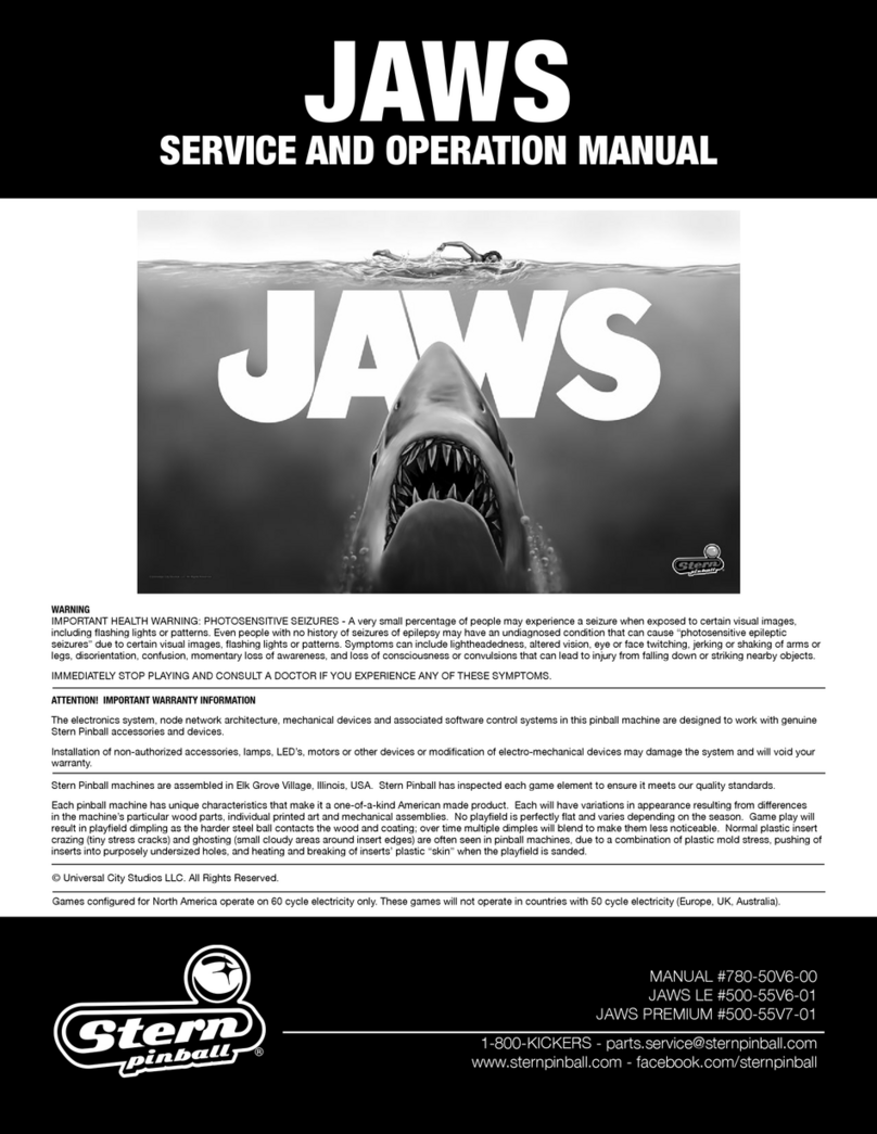 Stern Pinball JAWS User manual