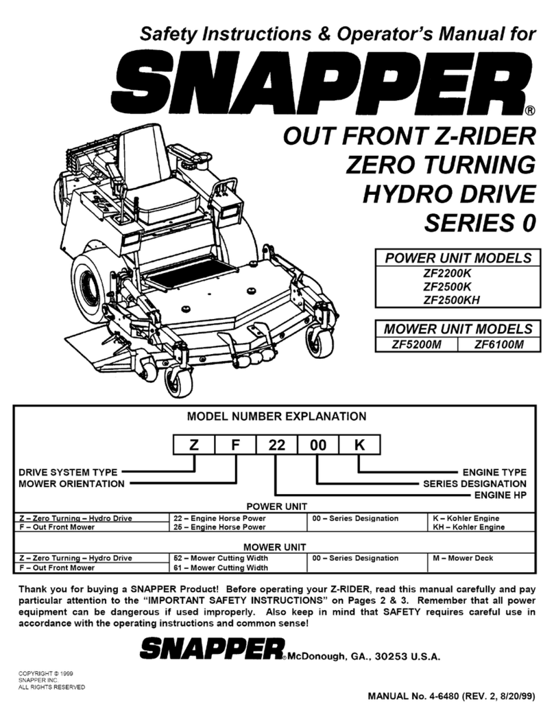 Snapper Series 0 Operator's manual