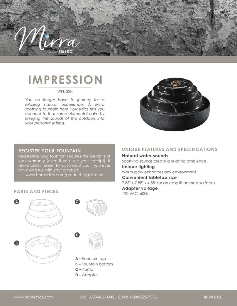 HoMedics Mirra WFL-320 manual HoMedics Mirra WFL-320 manual