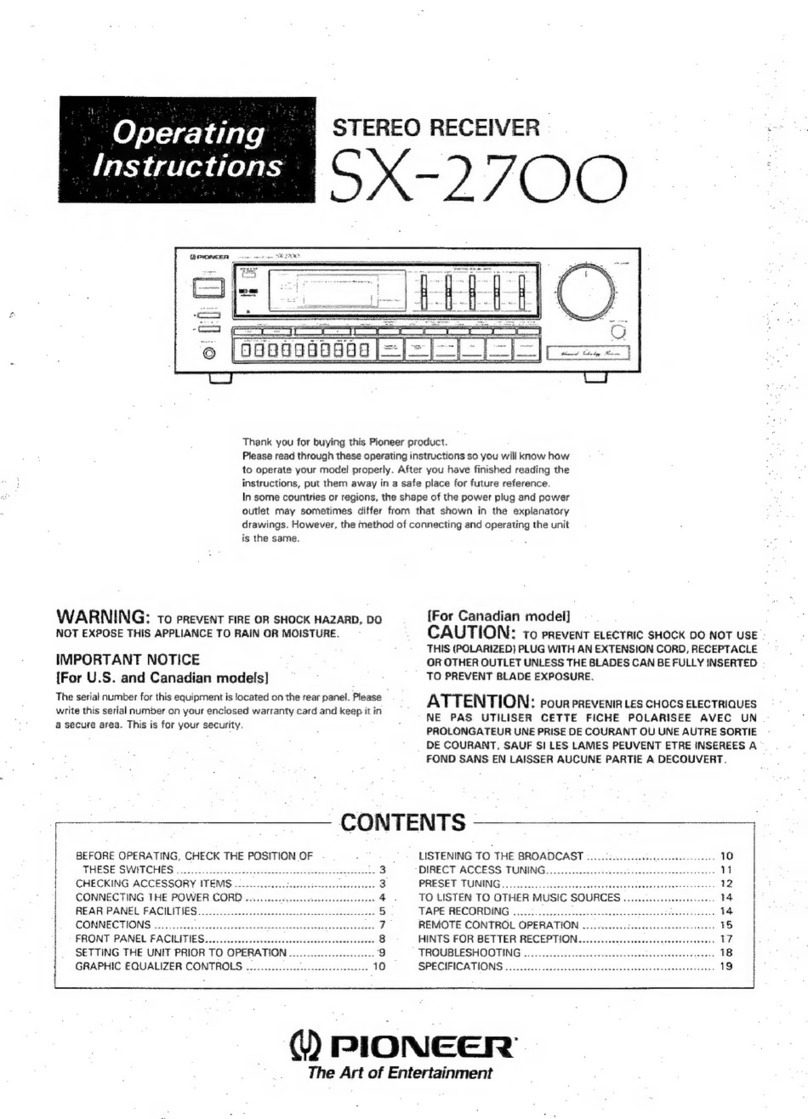Pioneer SX-2700 operating instructions