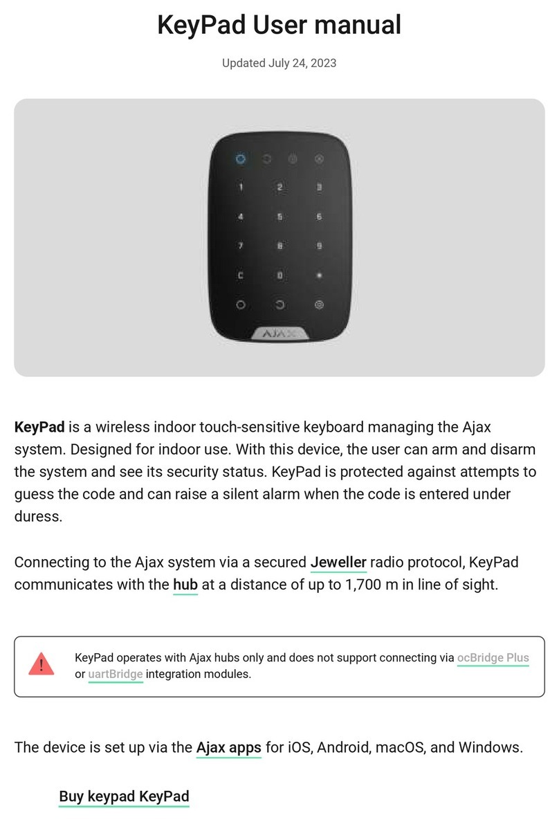 AJAX KeyPad user manual