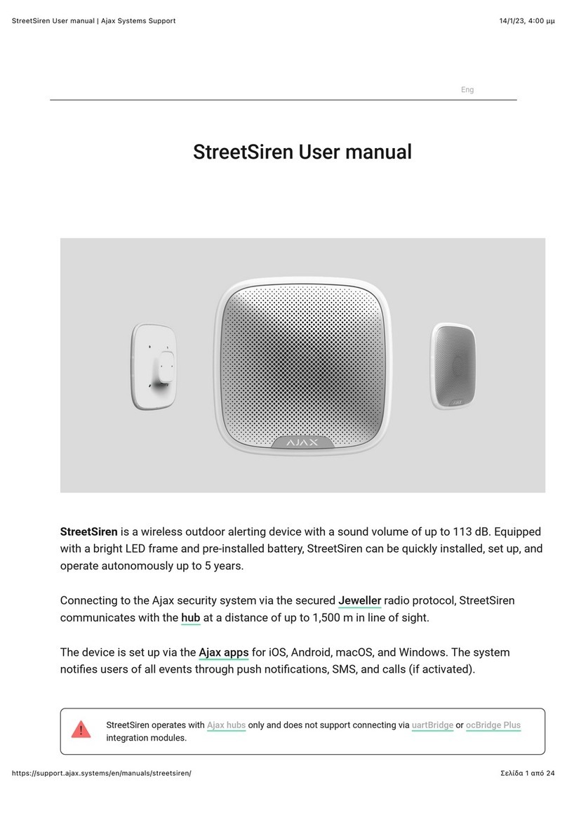 AJAX StreetSiren User manual AJAX StreetSiren User manual