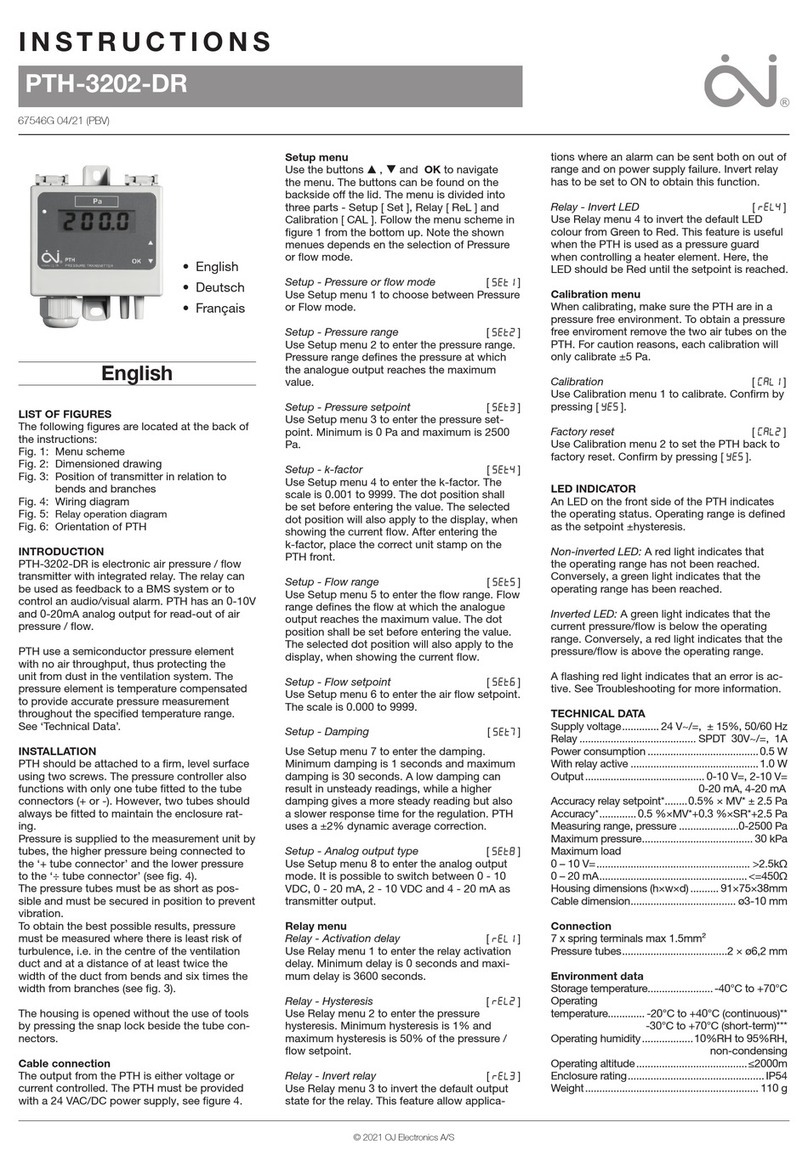 OJ Electronics PTH-3202-DR instructions