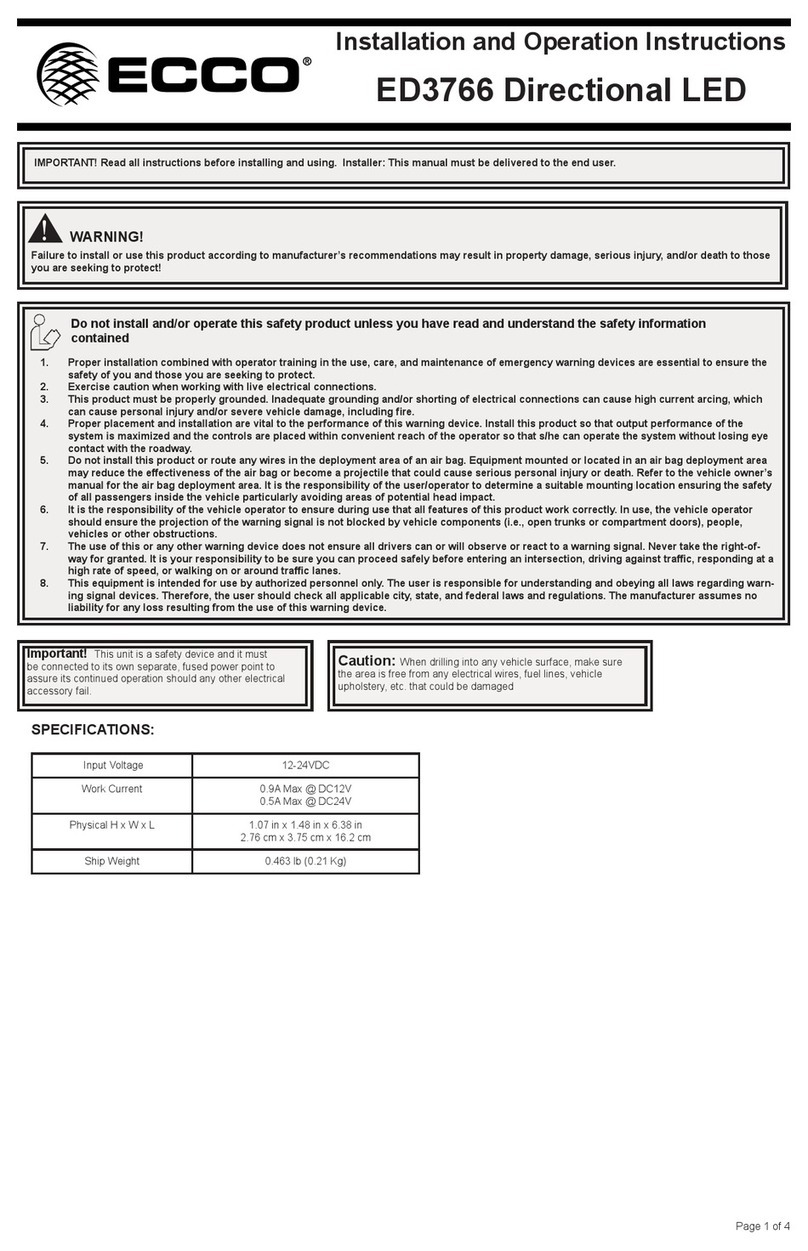 Ecco ED3766 Series Installation and operation instruction