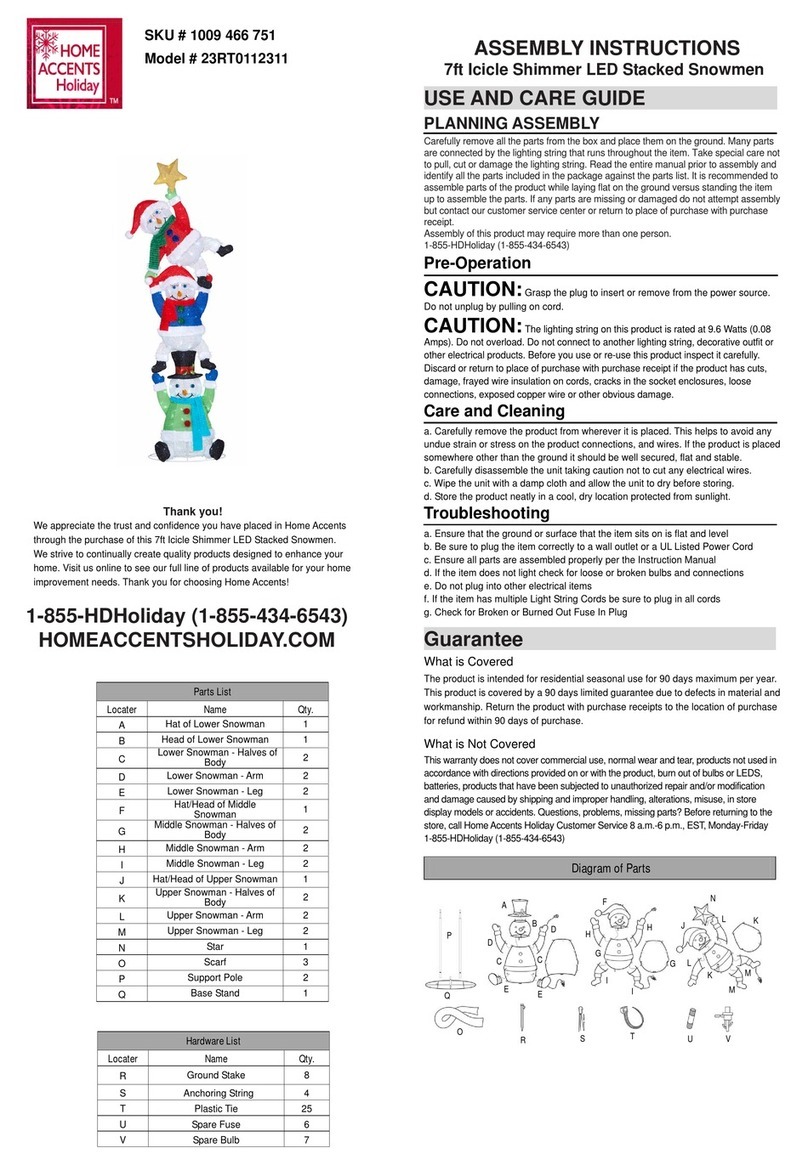Home Accents Holiday 23RT0112311 Assembly instructions Home Accents Holiday 23RT0112311 Assembly instructions