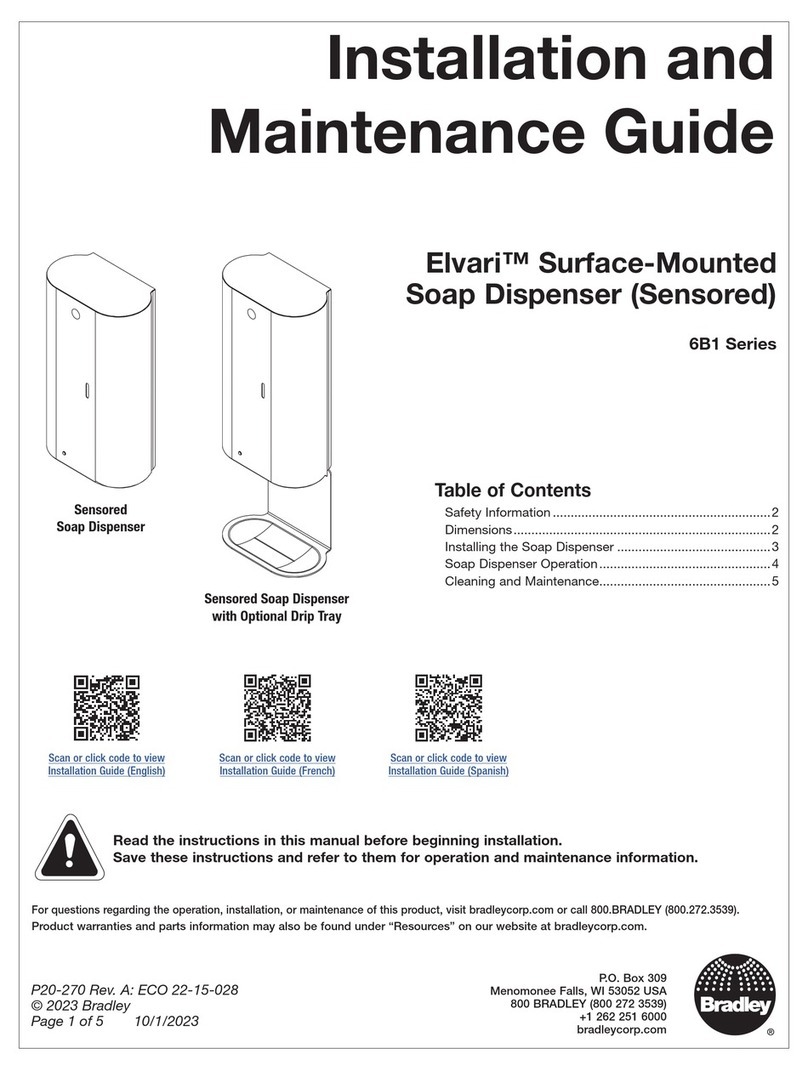 Bradley Elvari 6B1 Series Installation and maintenance guide Bradley Elvari 6B1 Series Installation and maintenance guide