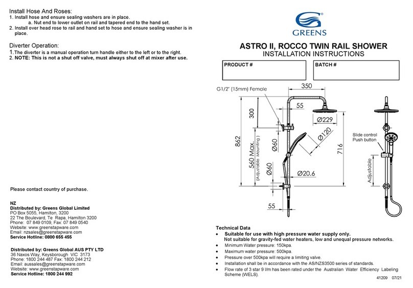 GREENS ASTRO II installation instructions