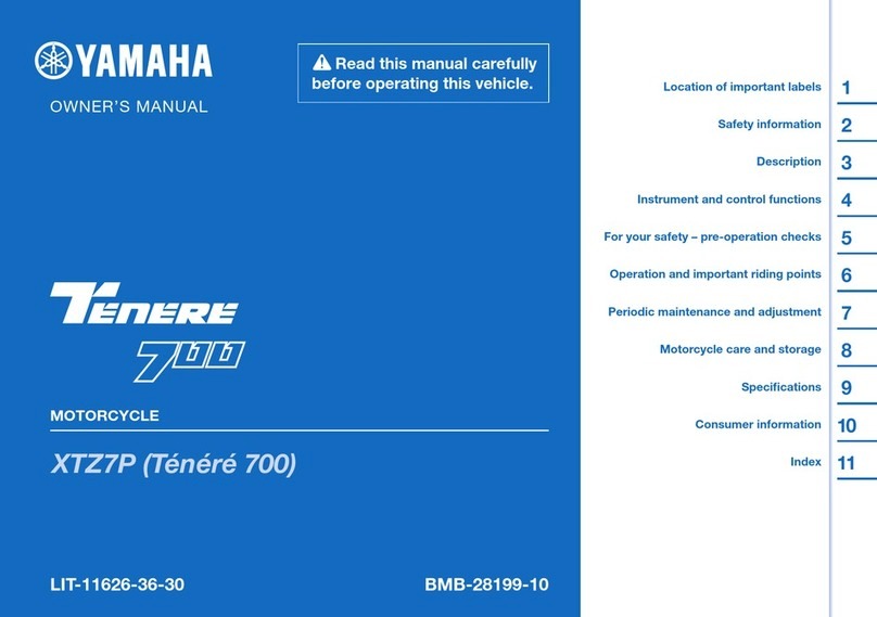 Yamaha Tenere 700 2023 owner's manual