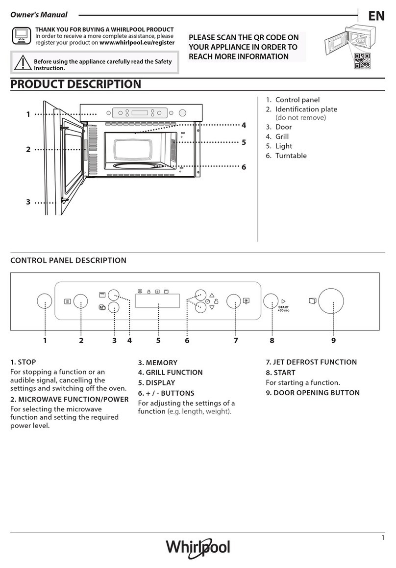 Whirlpool MBNA920B owner's manual
