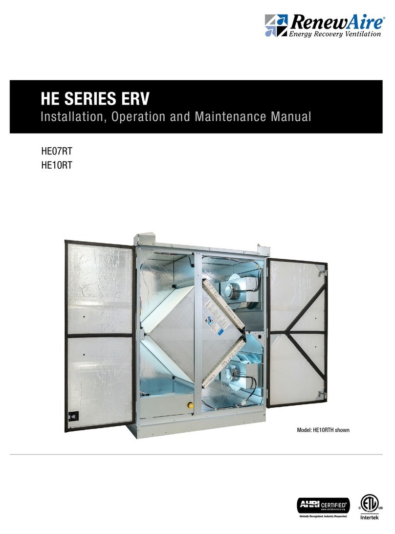 RenewAire HE Series Installation, operation and maintenance manual