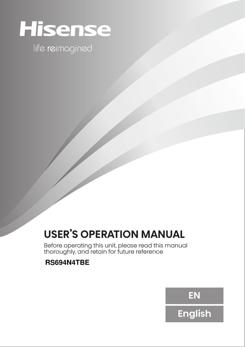 Hisense RS694N4TBE Mounting instructions