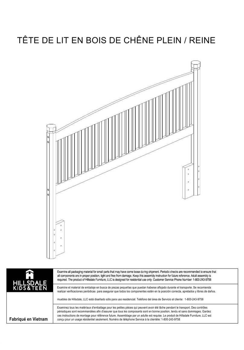 Hillsdale Furniture 1811-490 manual
