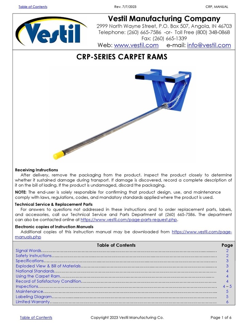 Vestil CRP Series quick start guide