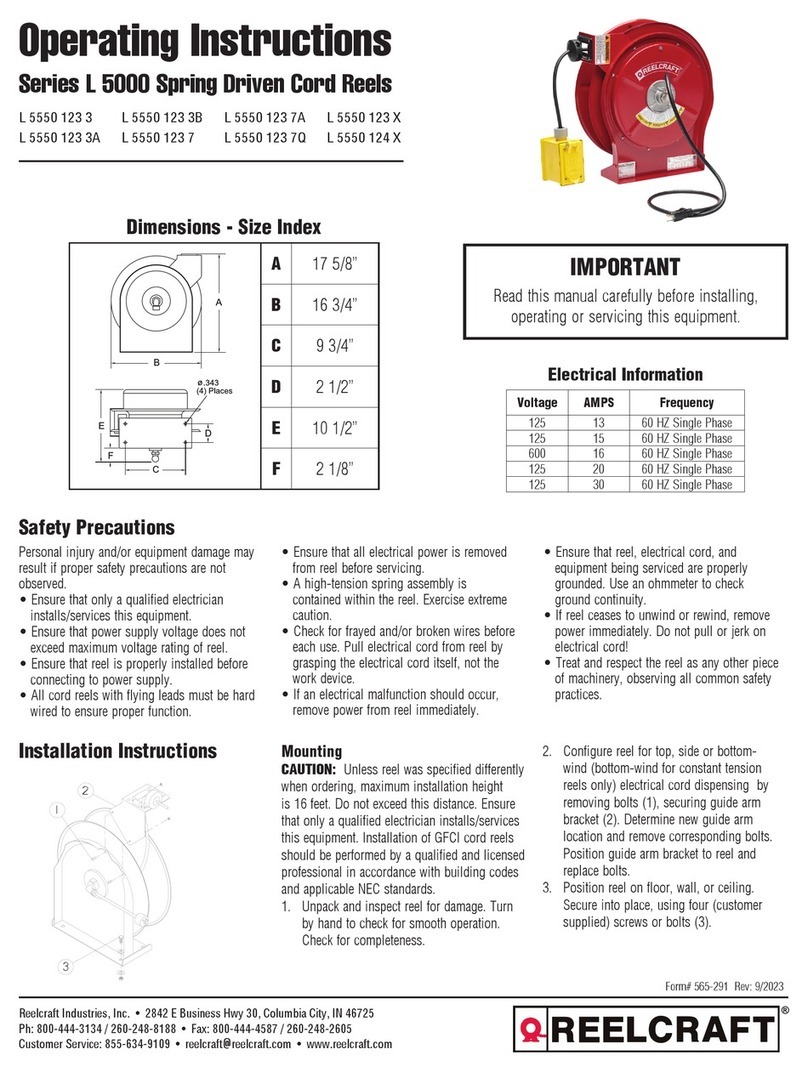 ReelCraft L 5000 Series User manual