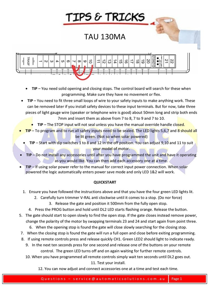 tau K130MA installation guide