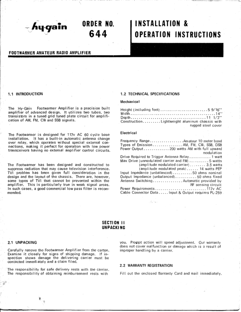 Hy-Gain 644 Installation & operation instructions