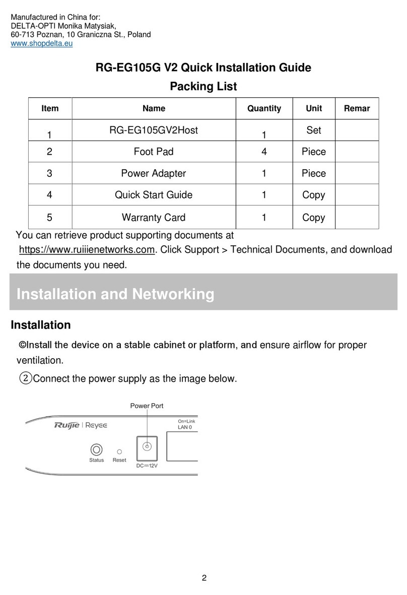 Delta-Opti RG-EG105G V2 Quick installation guide