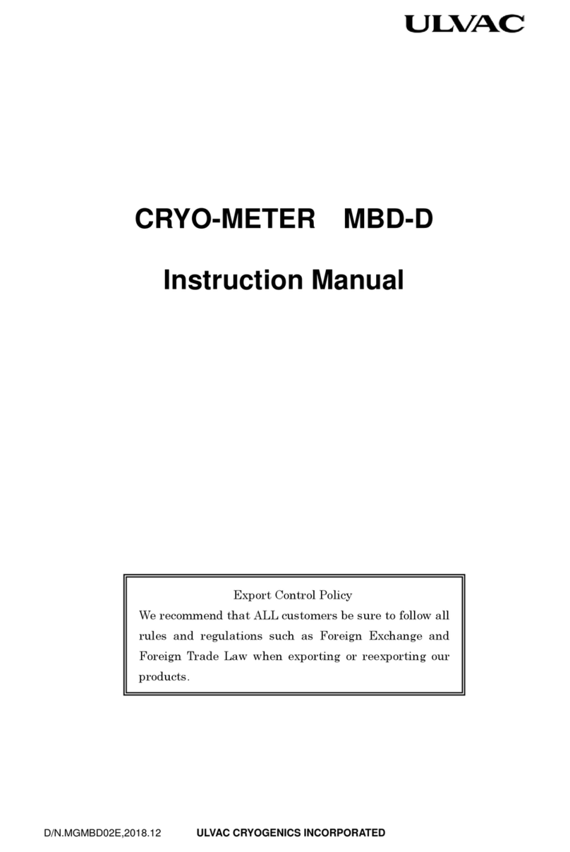 Ulvac MBD-D User manual Ulvac MBD-D User manual