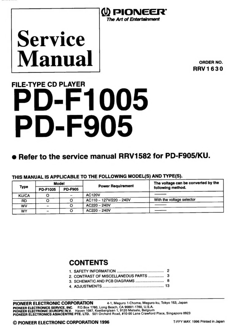Pioneer PD-F1005 Service manual