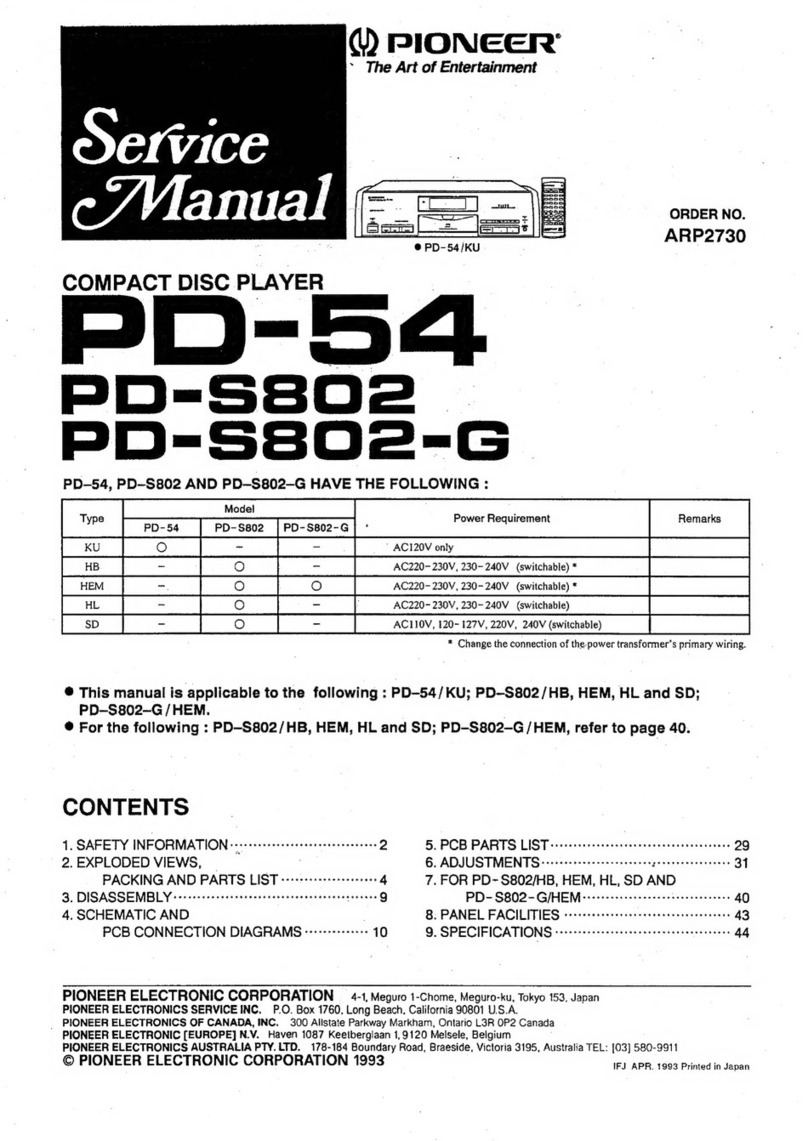 Pioneer PD-54 User manual
