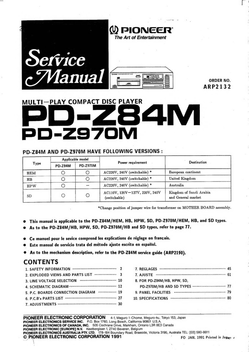 Pioneer PD-Z84M User manual