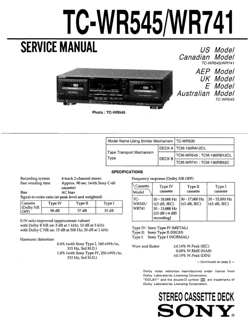 Sony TC-WR545 Primary User manual Sony TC-WR545 Primary User manual
