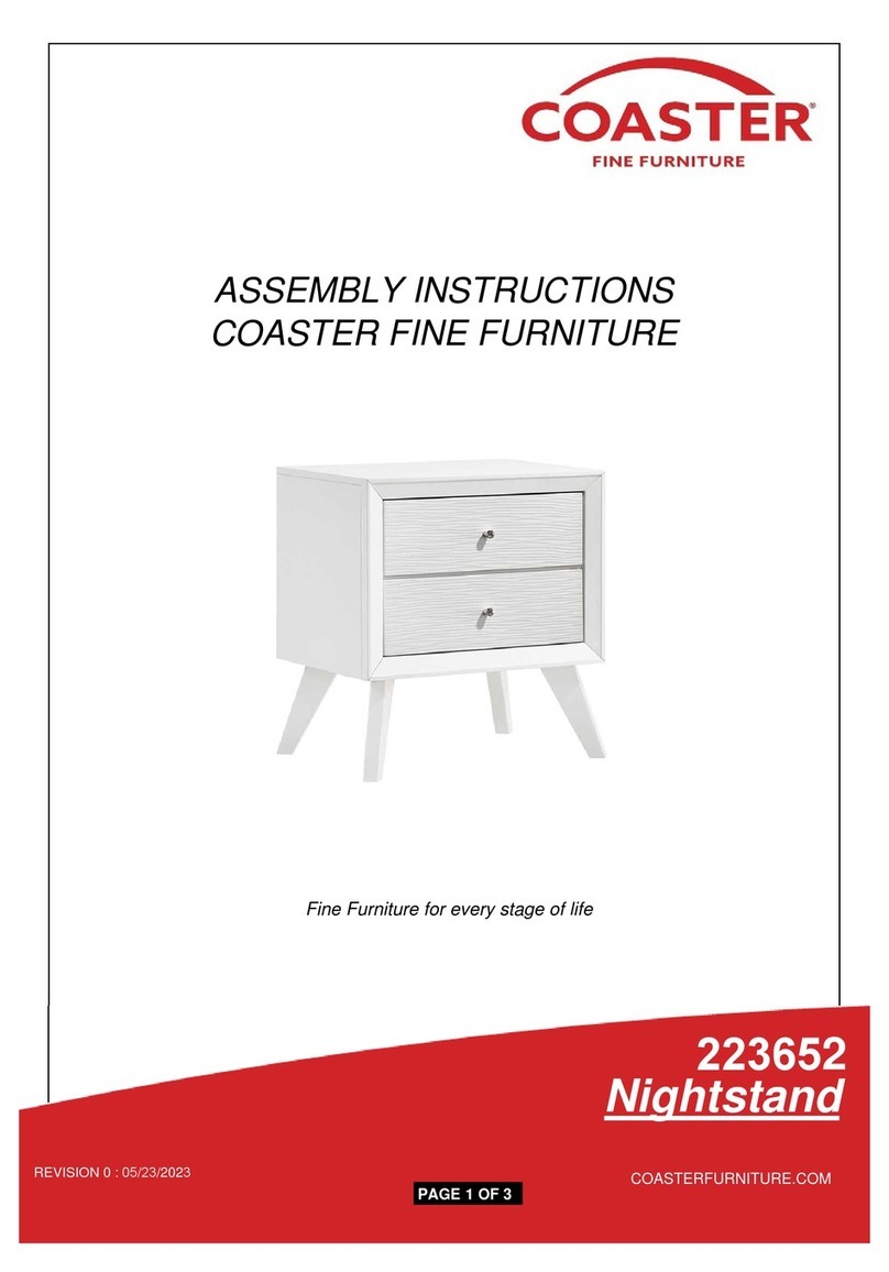 Coaster 223652 Assembly instructions Coaster 223652 Assembly instructions