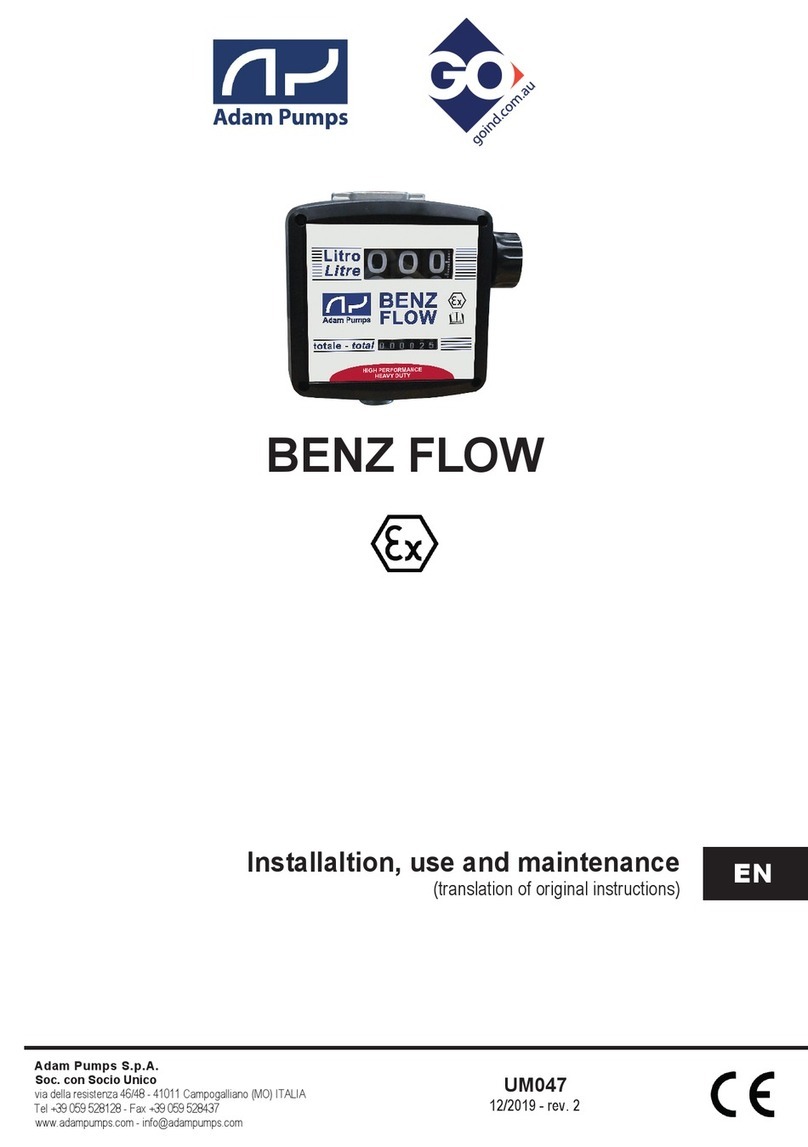 Adam Pumps BENZ FLOW Installation, use and maintenance guide