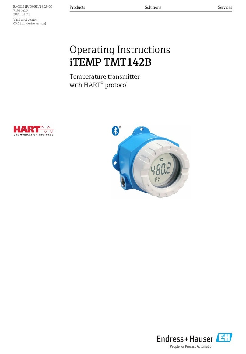 Endress+Hauser HART iTEMP TMT142B operating instructions
