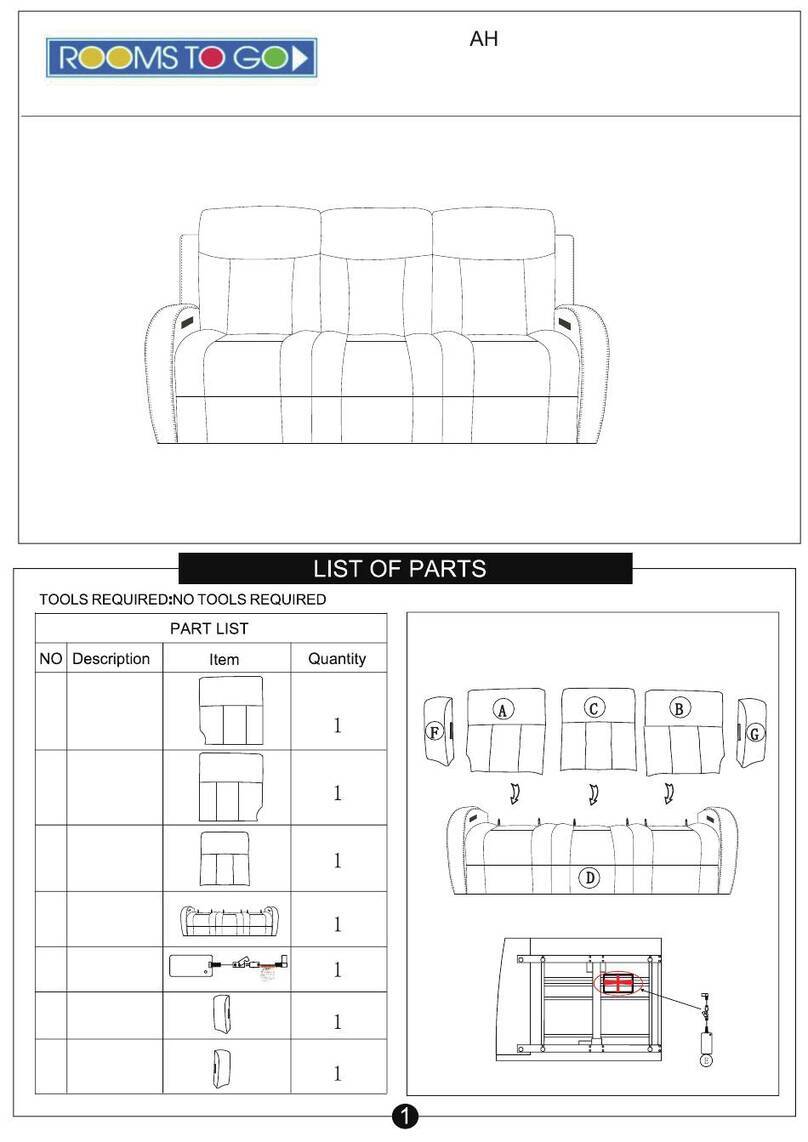 ROOMS TO GO MAAH R70370HM manual ROOMS TO GO MAAH R70370HM manual
