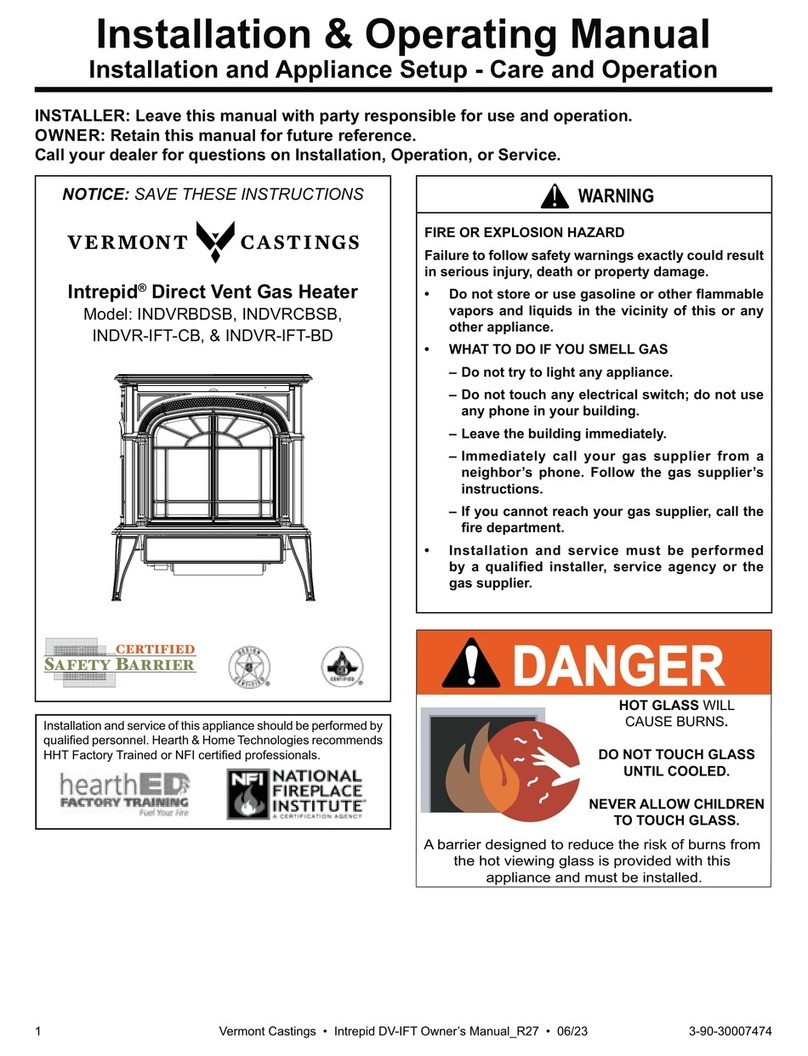 Vermont Castings Intrepid INDVRBDSB Installation & operating manual