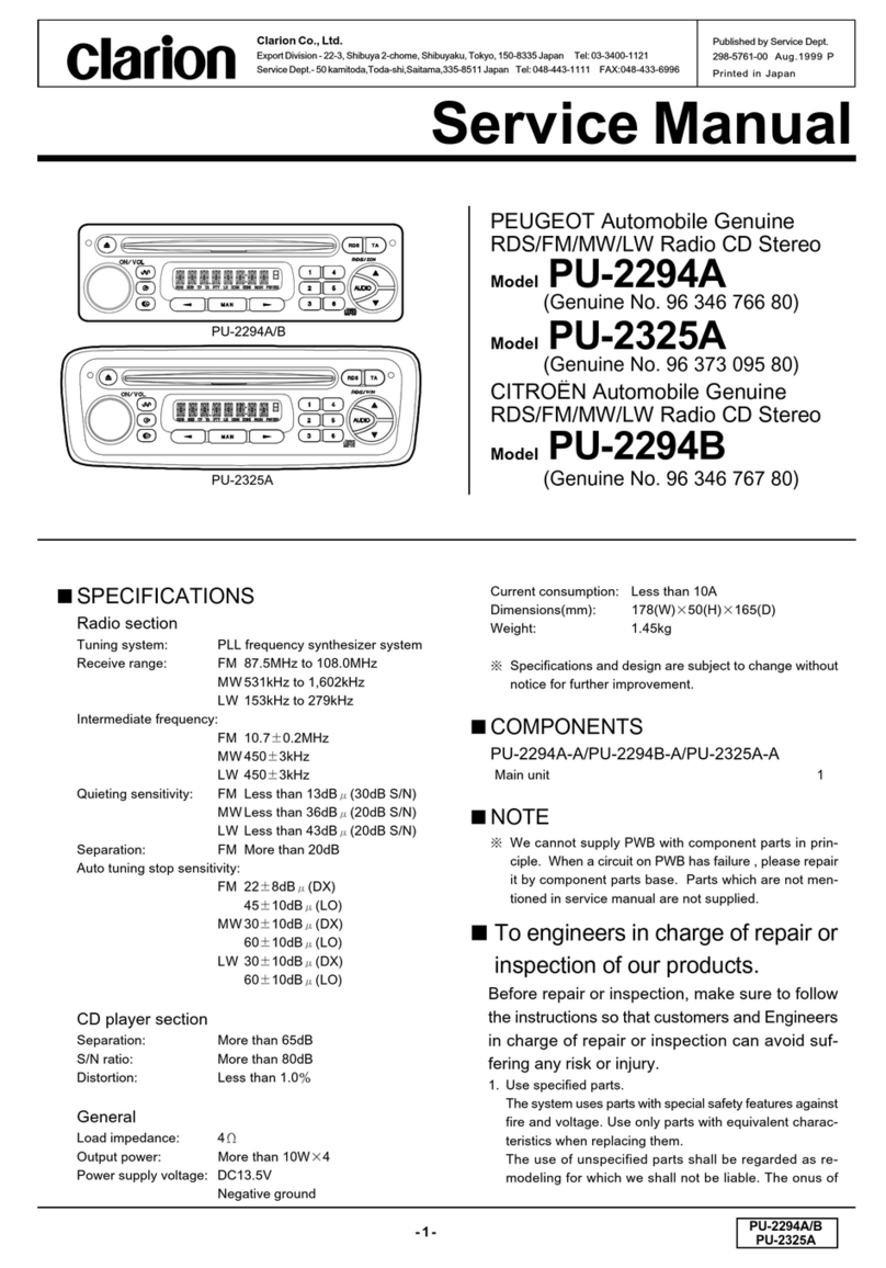 Clarion PU-2294A Service manual