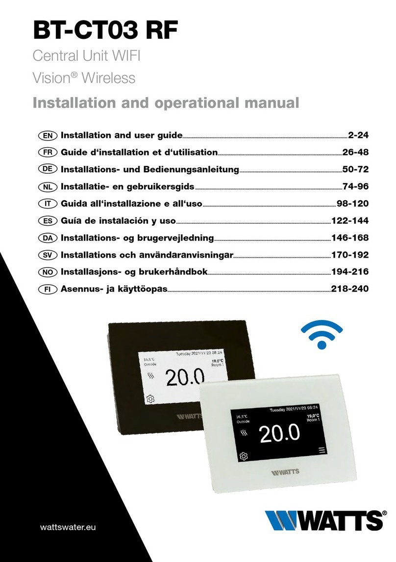 Watts Vision BT-CT03 RF Installation and operational manual