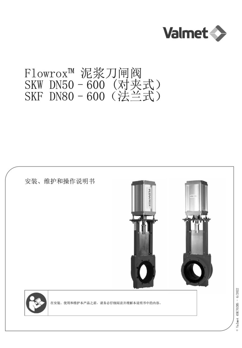 Valmet Flowrox SKW DN50-600 Installation maintenance and operating instructions Valmet Flowrox SKW DN50-600 Installation maintenance and operating instructions