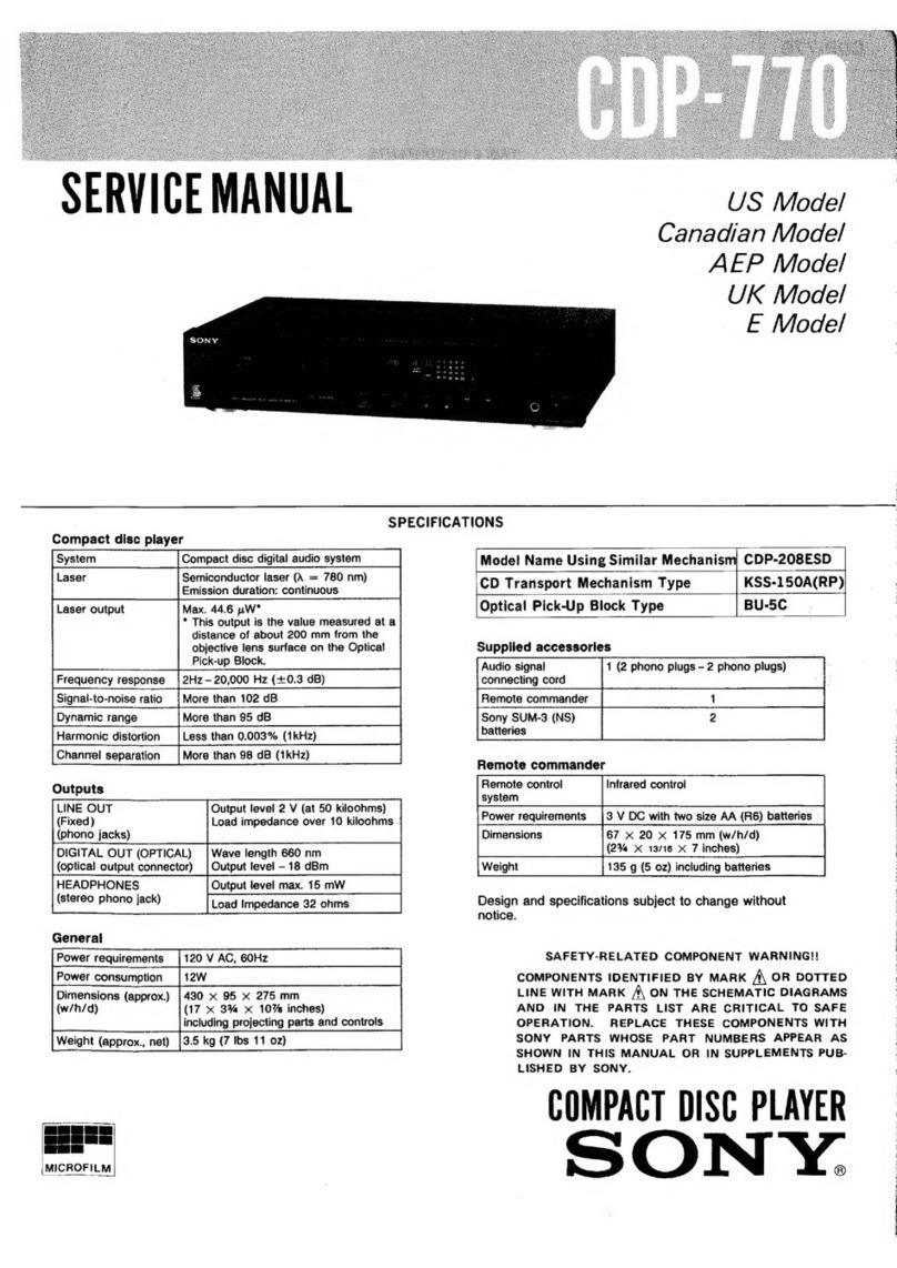 Sony CDP-70 User manual