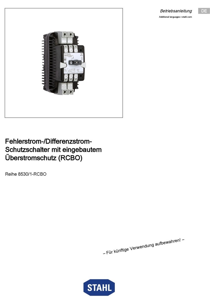 Stahl 8530/1-RCBO Series User manual Stahl 8530/1-RCBO Series User manual
