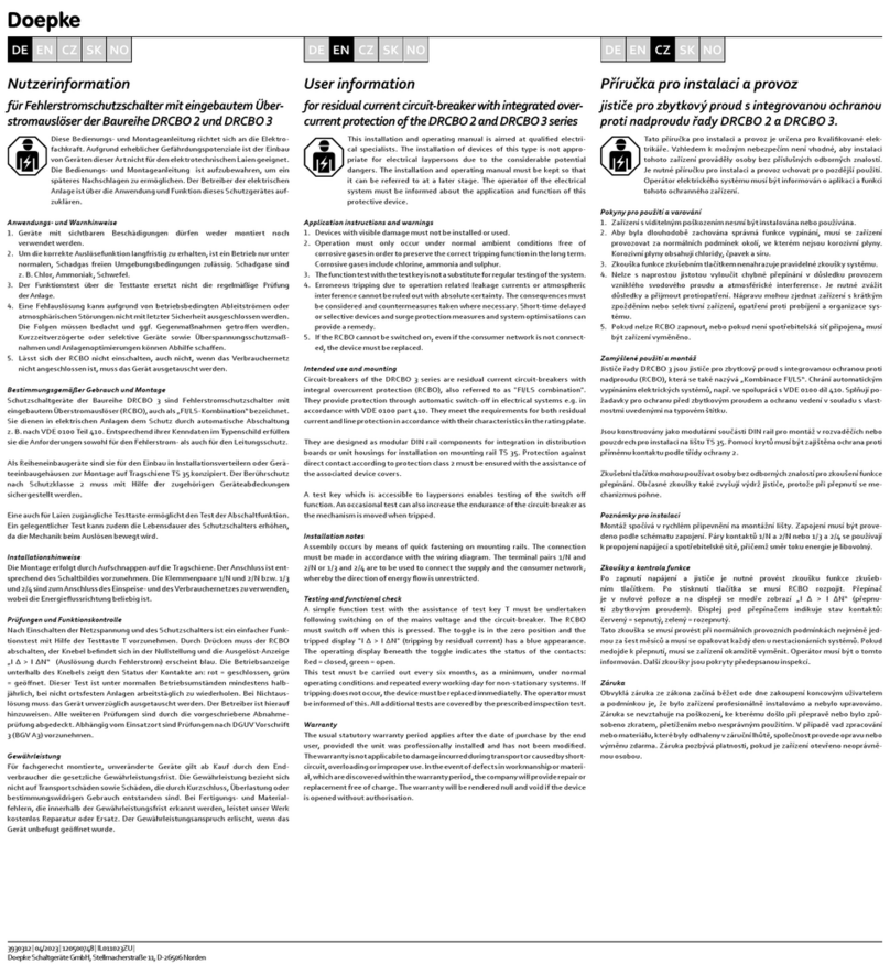 Doepke DRCBO 2 Series User information