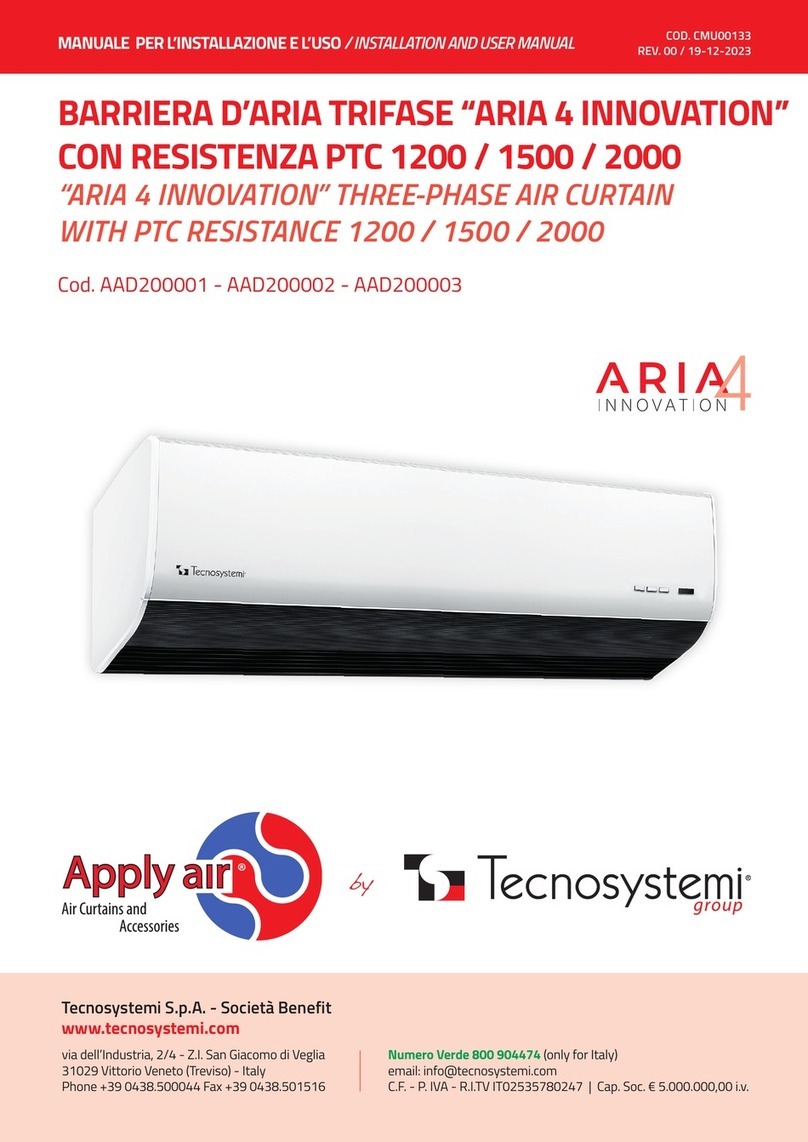Tecnosystemi Apply air ARIA 4 INNOVATION Installation and user manual