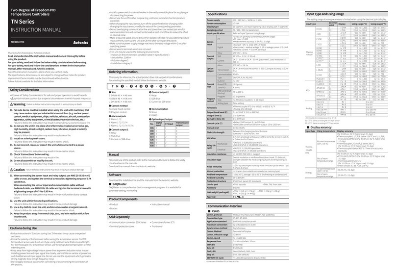 Autonics TN Series instruction manual