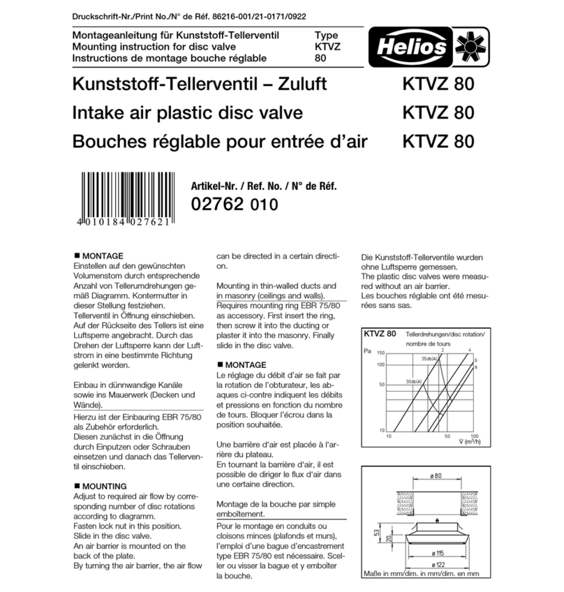 Helios KTVZ 80 Mounting instruction
