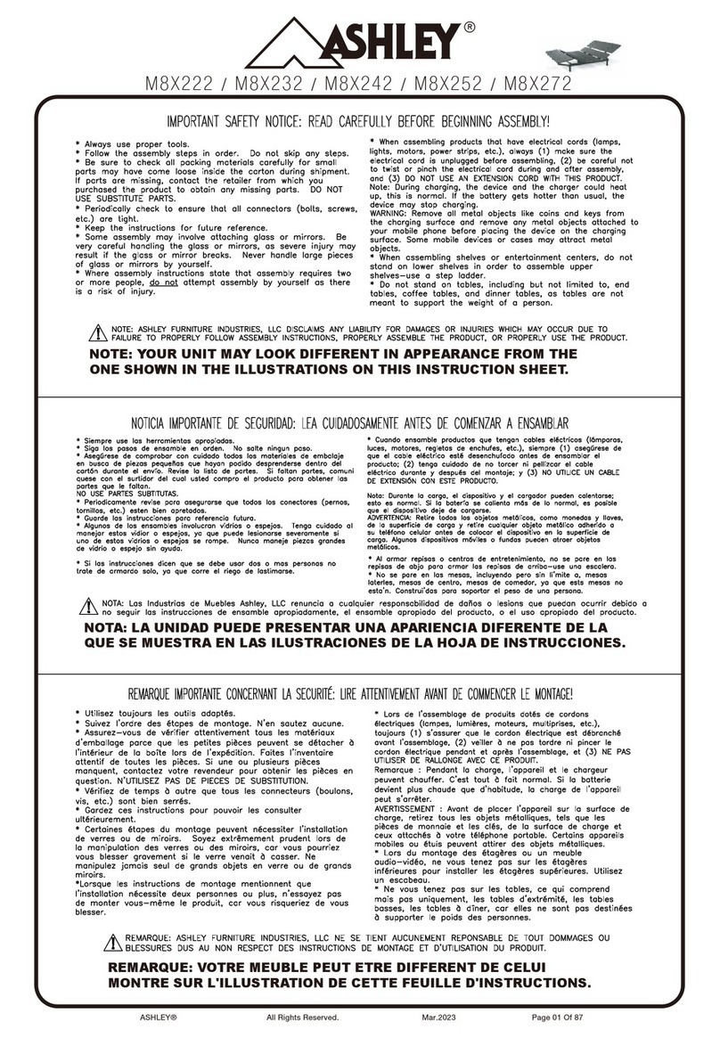 Ashley M8X222 User manual