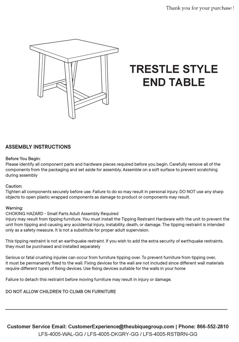 Ubique LFS-4005-WAL-GG Assembly instructions Ubique LFS-4005-WAL-GG Assembly instructions