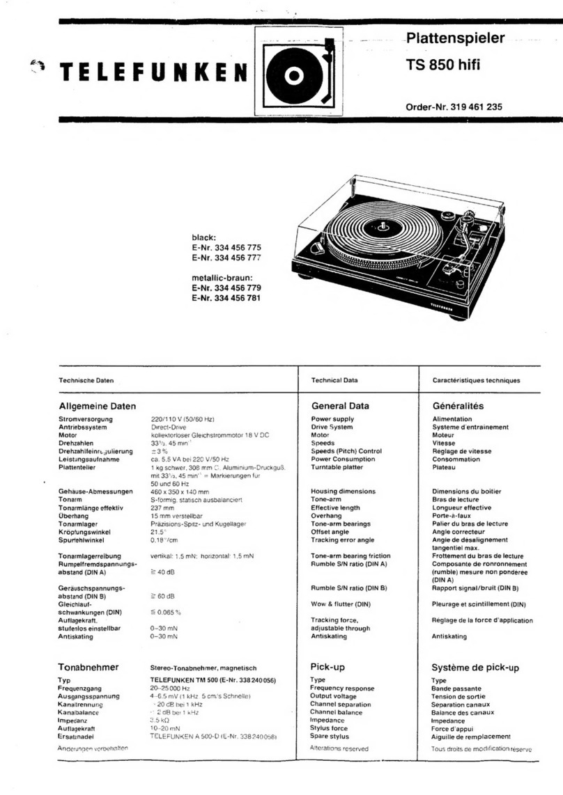 Telefunken TS 850 hifi manual
