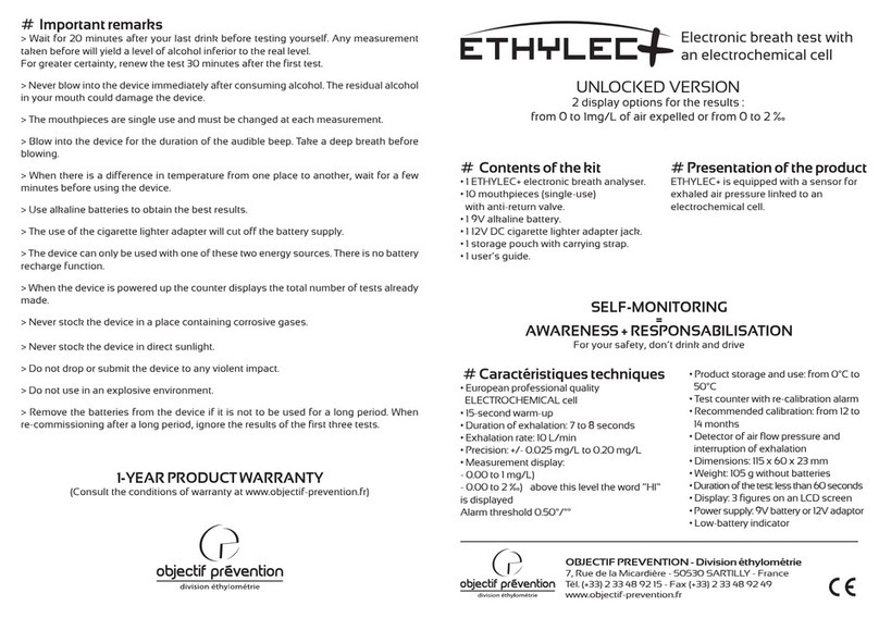 Objectif Prévention Ethylec Plus manual