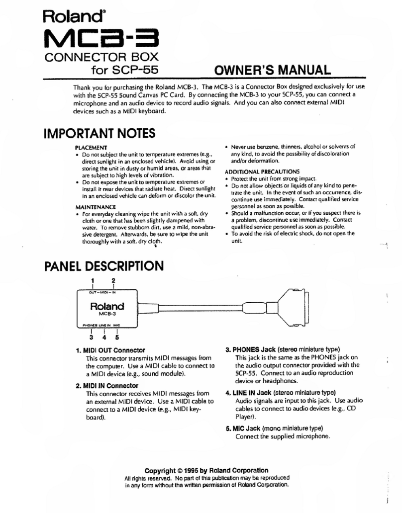 Roland MCB-3 owner's manual