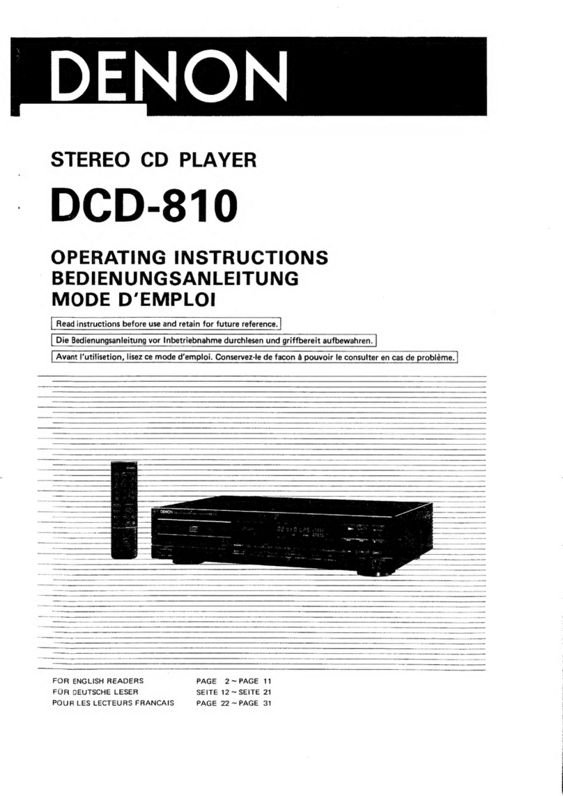 Denon DCD-810 User manual Denon DCD-810 User manual